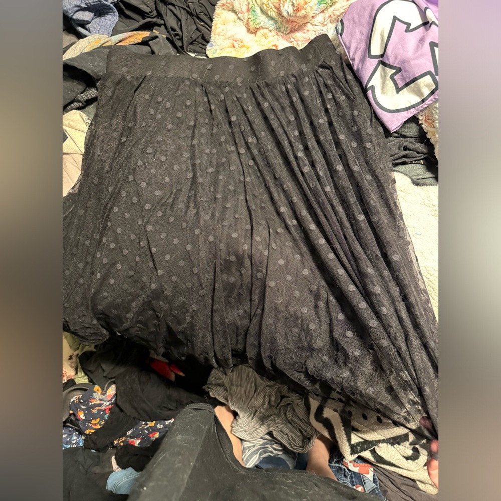 Torrid Tulle black polka dot skirt